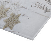 Planche À Découper Flammes de neige rustiques en bois blanc Joyeuses (Coin)