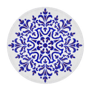 Planche À Découper Flèche-neige style Talavera bleu