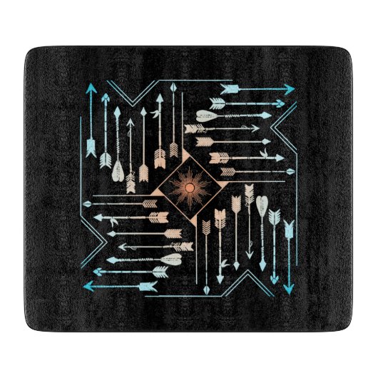 Planche À Découper Flèches Boho et Sun V1 ID748 (Devant)