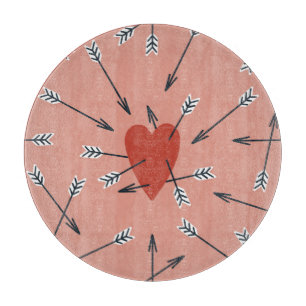 Planche À Découper Flèches de coeur faites main.