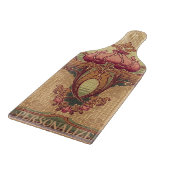 Planche À Découper Fleur abstraite Art nouveau bordeaux rouge vert (Coin)