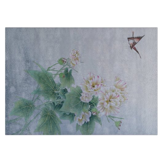 Planche À Découper Fleur chinoise avec papillon (Devant)