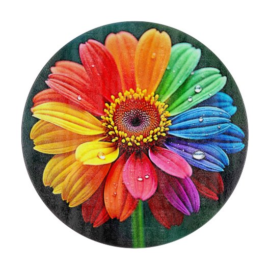 Planche À Découper Fleur d'art à pétale arc-en-ciel (Devant)