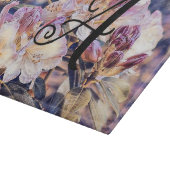 Planche À Découper Fleur d'azalée violette aquarelle monogramme (Coin)