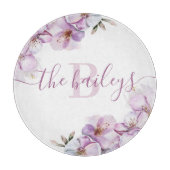 Planche à découper Fleur de Cerisier Monogrammée (Devant)