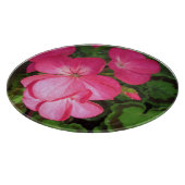 Planche À Découper Fleur De Géranium Rose Avec Boucles D'Eau Photo (Coin)