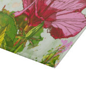 Planche À Découper Fleur de ketmie - peinture d'aquarelle (Coin)
