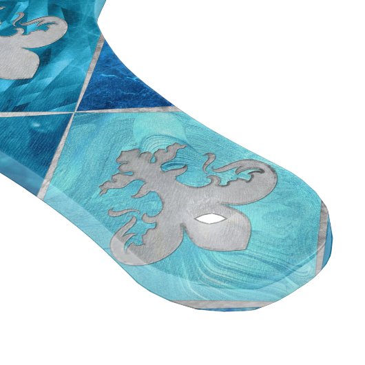 Planche À Découper Fleur de lis motif Marbre bleu et Argent (Coin)