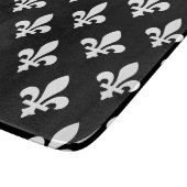 Planche À Découper Fleur de Lis Motif, Royal French, Blanc sur Noir (Coin)