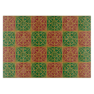 Planche À Découper Fleur de lis rouge et vert Motif