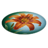 Planche À Découper Fleur de lys orange vibrant en fleurs (Coin)