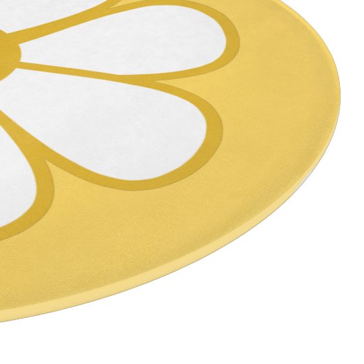 Planche À Découper Fleur de marguerite rétro simple en jaune moutarde (Coin)