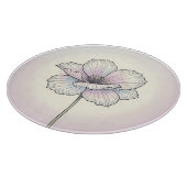 Planche À Découper Fleur de pavot pastel délicate (Coin)