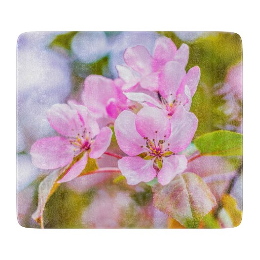 Planche À Découper Fleur de pommier rose (Devant)
