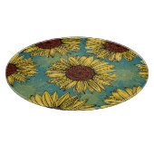 Planche À Découper Fleur de soleil à main bleu (Coin)