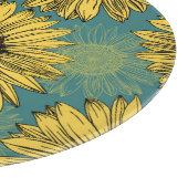 Planche À Découper Fleur de soleil à main bleu (Coin)