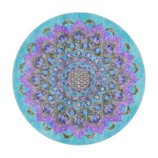 Planche À Découper Fleur De Vie - Mandala India Style 2 (Devant)