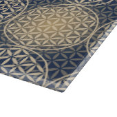 Planche À Découper Fleur de vie - motif de timbre - sable bleu (Coin)