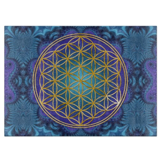 Planche À Découper Fleur de vie - or - fractale 1 (Devant)