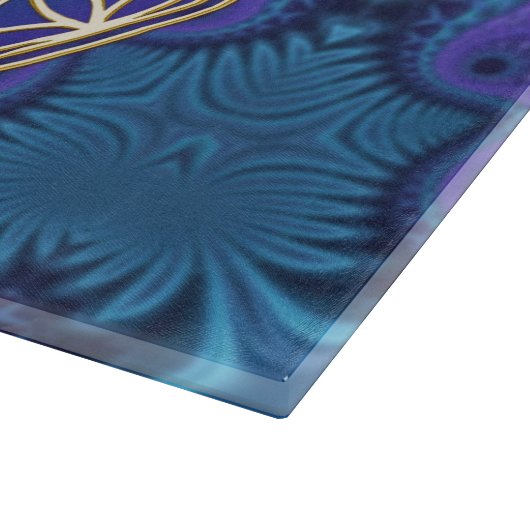 Planche À Découper Fleur de vie - or - fractale 1 (Coin)