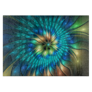 Planche À Découper Fleur d'Imaginaire lumineux, Fractale Abstraite co