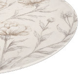 Planche À Découper Fleur Florale Crème Marron Cacao (Coin)