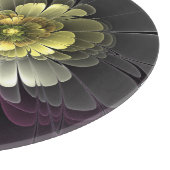 Planche À Découper Fleur fractale grise et pourpre moderne abstraite (Coin)