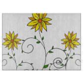 Planche À Découper Fleur Jaune Fantaisiste Art Doodle (Devant)