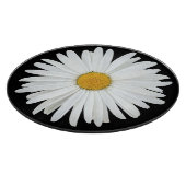Planche À Découper Fleur marguerite blanche sur Floral noir (Coin)