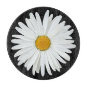 Planche À Découper Fleur marguerite blanche sur Floral noir (Devant)