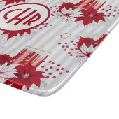 Planche À Découper Fleur moderne rouge et blanche de Poinsettia (Coin)