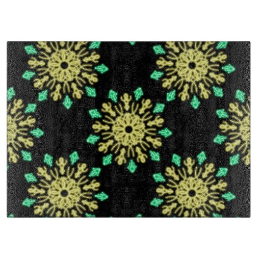 Planche À Découper Fleur néon jaune et verte (Devant)
