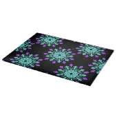 Planche À Découper Fleur néon turquoise et violet (Coin)