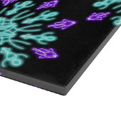 Planche À Découper Fleur néon turquoise et violet (Coin)