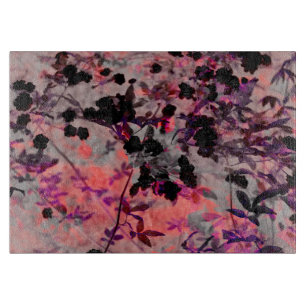 Planche À Découper Fleur noire rouge motif graphisme