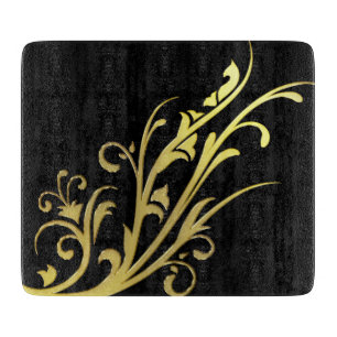 Planche À Découper Fleur Or Abstraite de luxe Faux
