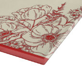 Planche À Découper Fleur orientale mariage rouge (Coin)