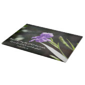 Planche À Découper Fleur pourpre florale avec le vers d'écriture (Coin)