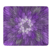 Planche À Découper Fleur psychédélique violette Abstraite Fractal Art (Devant)