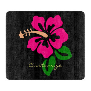 Planche À Découper Fleur rose tropicale Thunder_Cove de ketmie