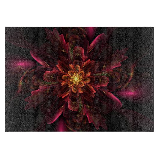 Planche À Découper Fleur rouge brillante (Devant)