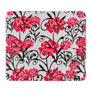 Planche À Découper Fleur rouge Floral Illustration Motif Design