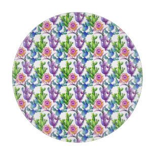 Planche À Découper Fleur sauvage d'aquarelle Cactus Motif