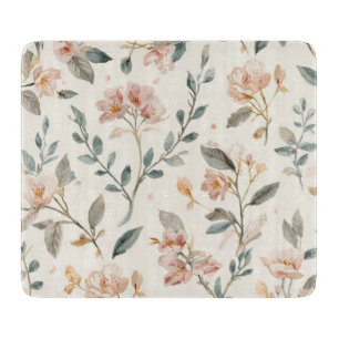 Planche À Découper Fleur Sauvage Douce Neutre Sauge Botanique Aquarel