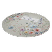 Planche À Découper Fleur sauvage personnalisé avec monogramme et nom (Coin)