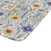 Planche À Découper Fleur sauvage rustique jolie aquarelle Monogramme (Coin)