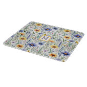 Planche À Découper Fleur sauvage rustique jolie aquarelle Monogramme (Coin)