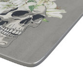 Planche À Découper Fleur silencieuse : Crâne et Lys blancs (Coin)