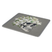 Planche À Découper Fleur silencieuse : Crâne et Lys blancs (Coin)