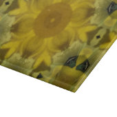 Planche À Découper Fleur soleil éclate dorée (Coin)